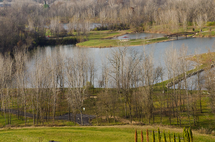 Aerial view of The Lakes area of the Park